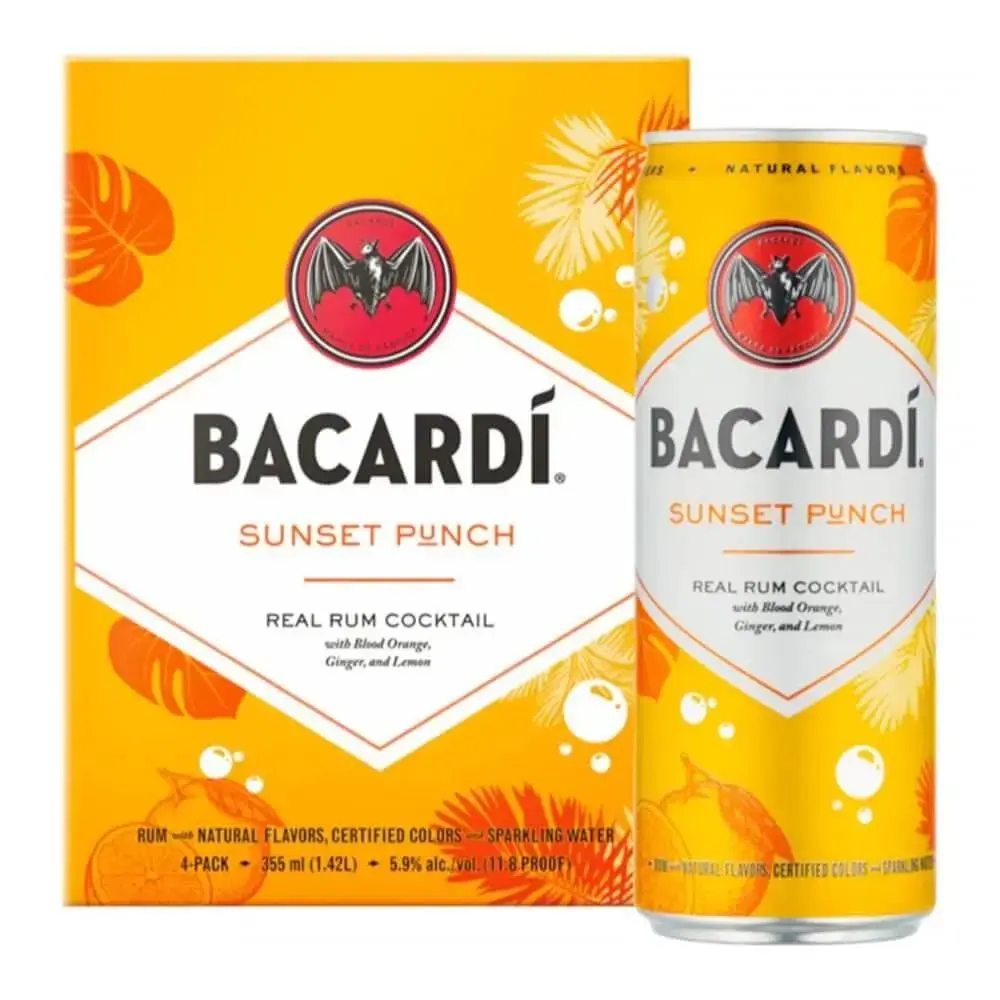 BacardĂ Sunset Punch Rum Cocktail 4pk - Image 2