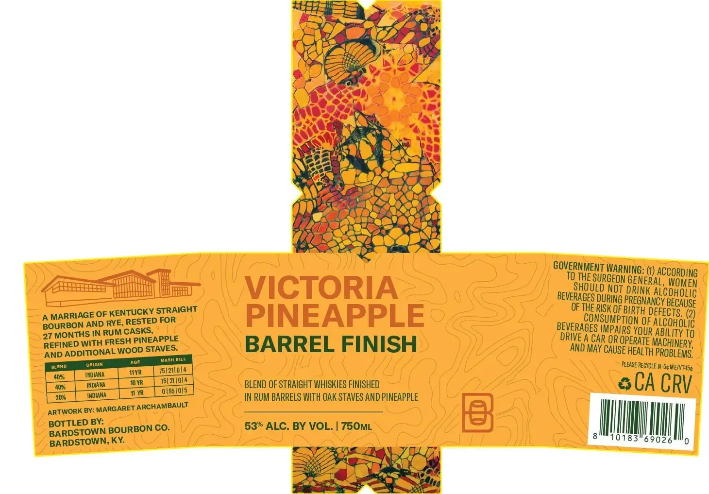 Bardstown Bourbon Company Victoria Pineapple Barrel Finish Whiskey