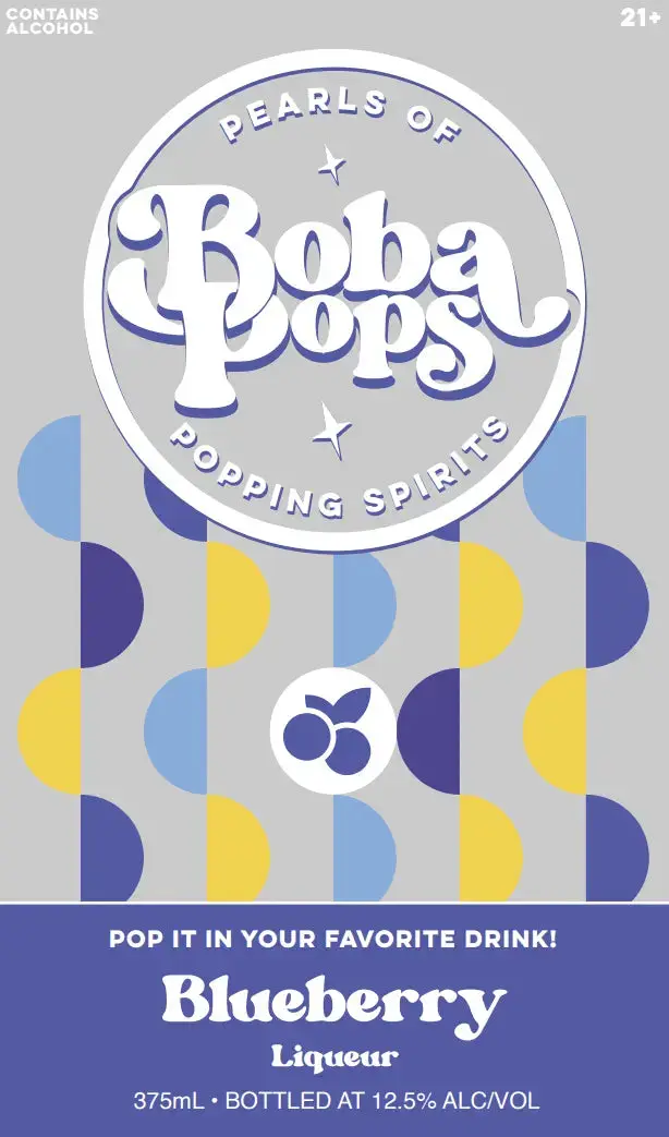 Boba Pops Blueberry Liqueur Pearls of Popping Spirits 375mL