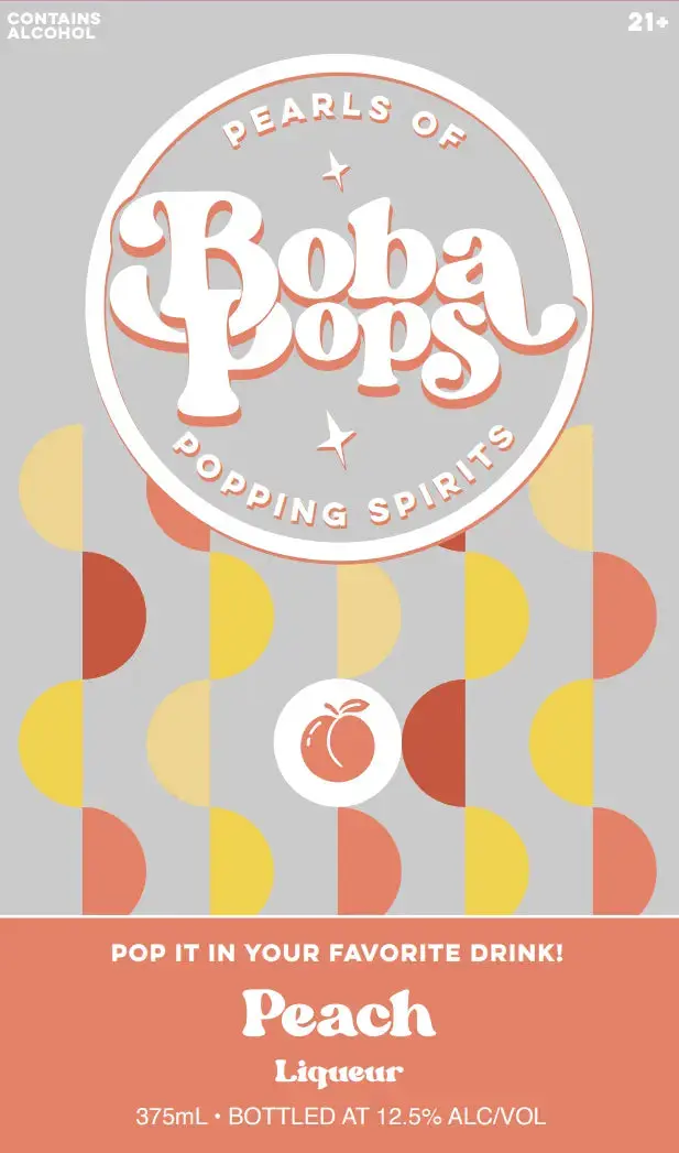 Boba Pops Peach Liqueur Pearls of Popping Spirits 375mL