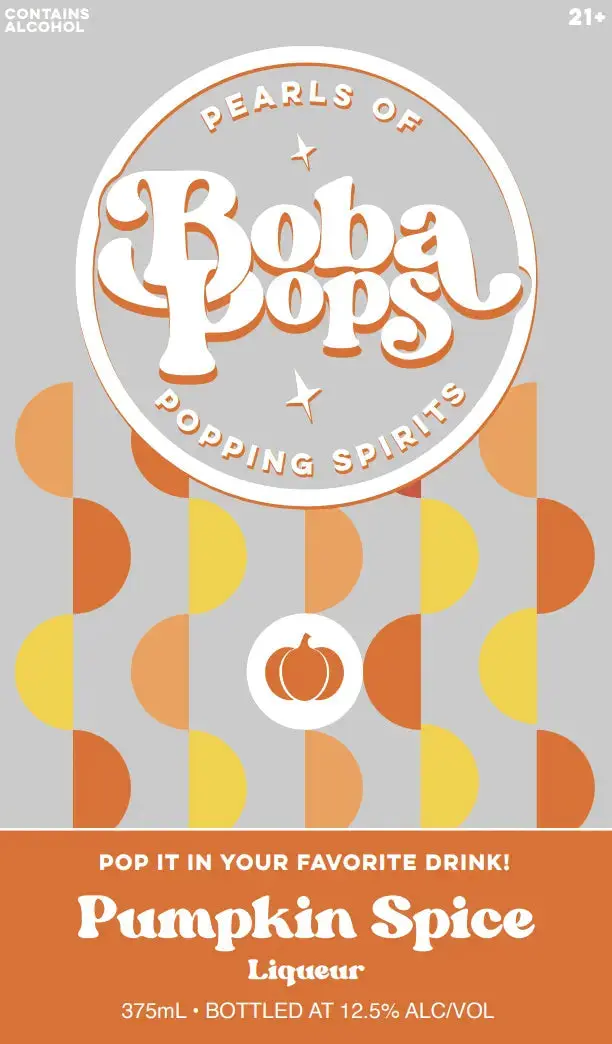 Boba Pops Pumpkin Spice Liqueur Pearls of Popping Spirits 375mL