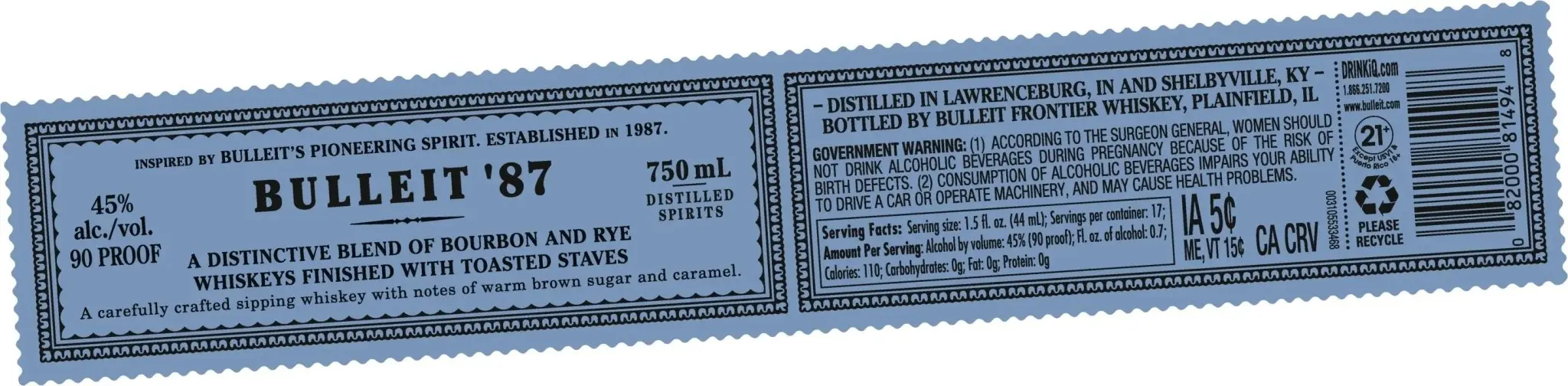 Bulleit '87 Frontier Whiskey (Pre-Order) - Image 2