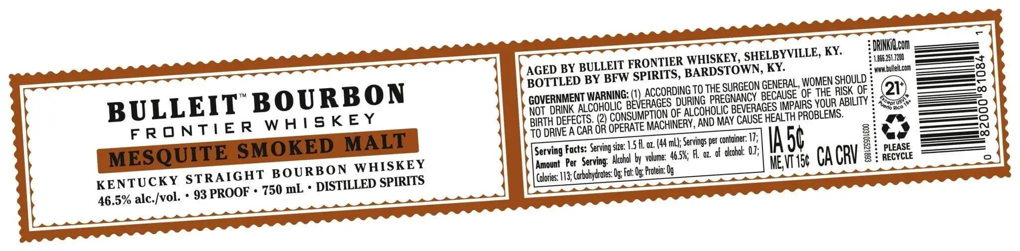 Bulleit Bourbon Mesquite Smoked Malt Kentucky Straight Bourbon Whiskey