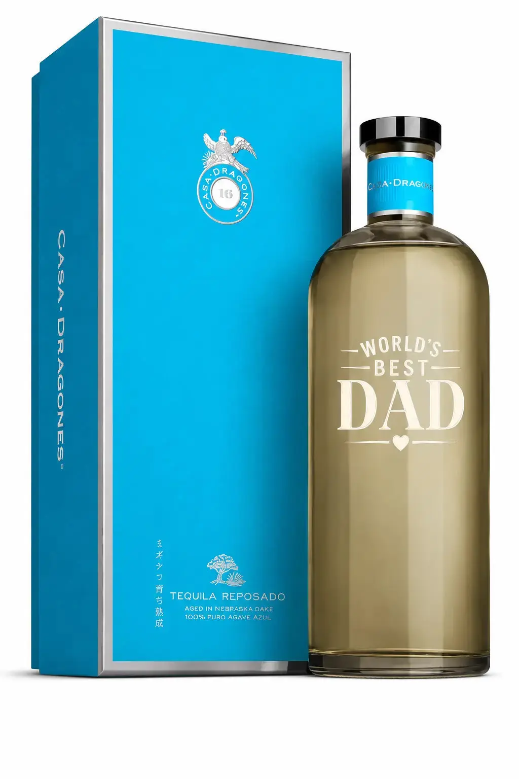 Casa Dragones Reposado Mizunara Oak “World’s Best Dad” Deep Etched Tequila