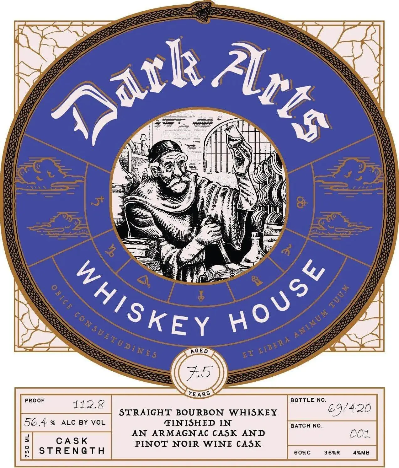 Dark Arts Whiskey House Straight Bourbon Whiskey – 7.5-Year, Cask Strength