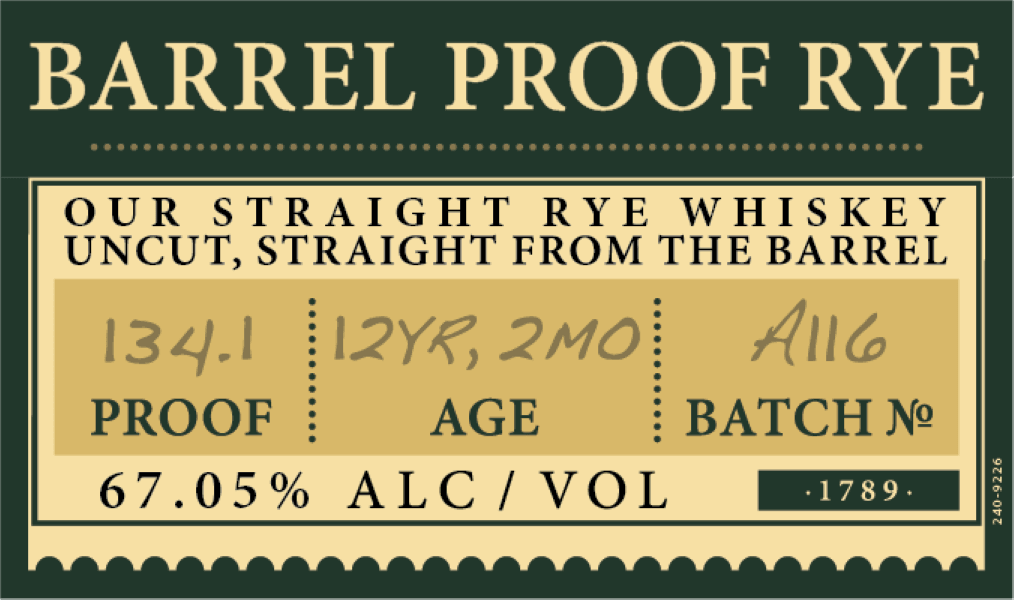 Elijah Craig Barrel Proof Rye 12 Year A116