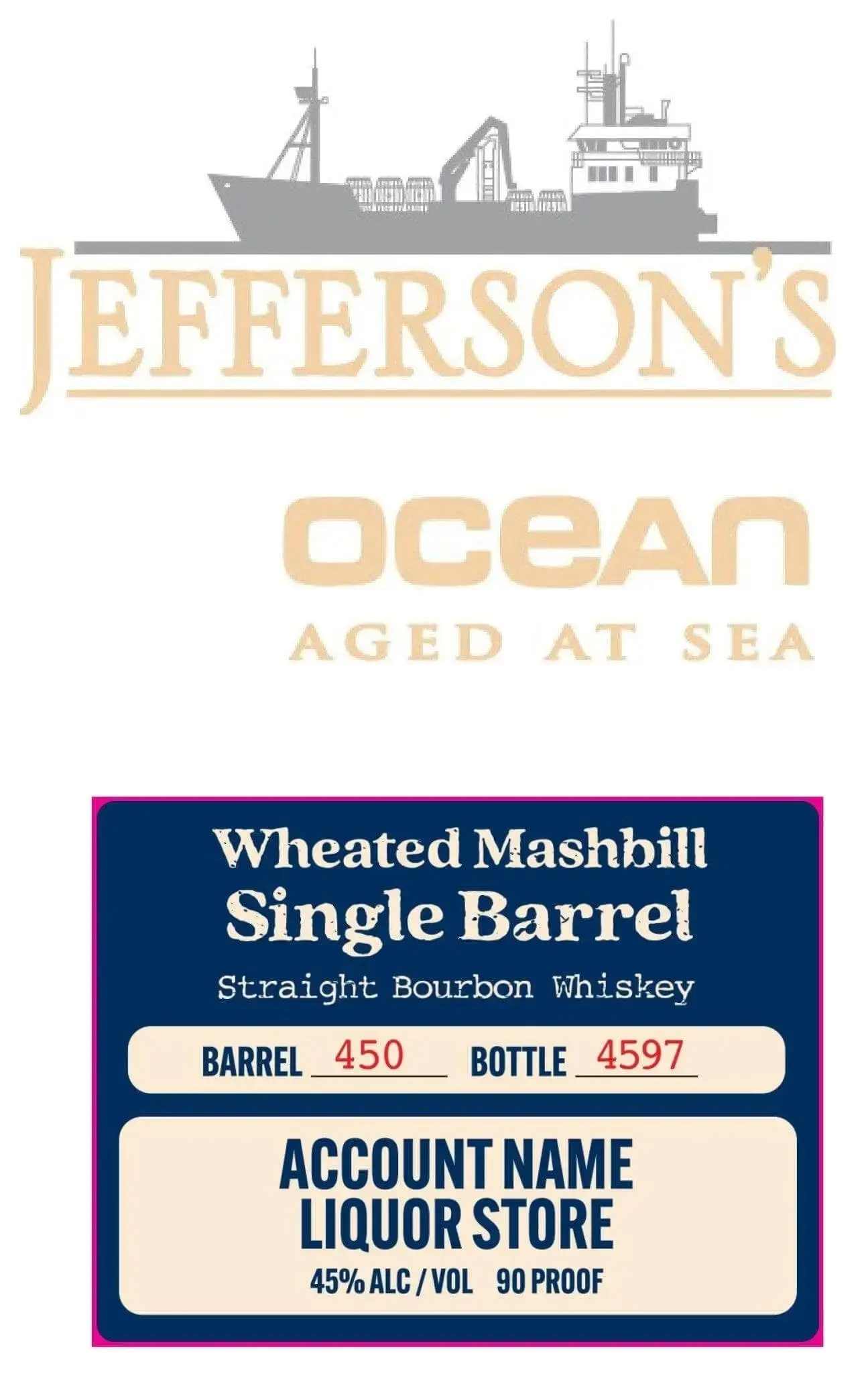 Jefferson’s Ocean Aged at Sea Voyage 29 Wheated Single Barrel Bourbon