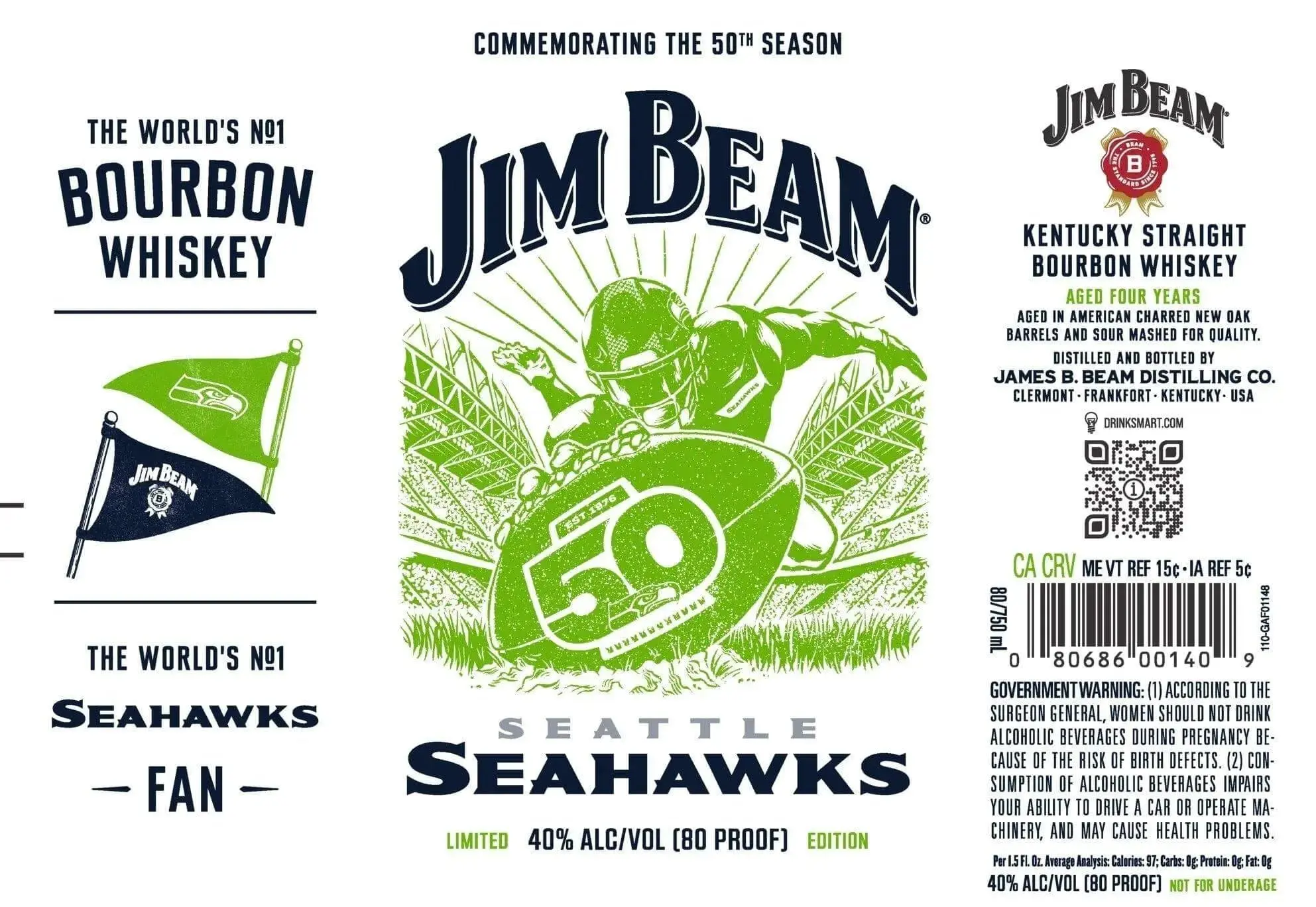 Jim Beam Seattle Seahawks 50th Season Limited Edition Bourbon