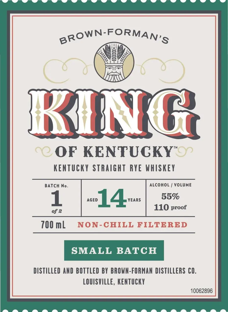 King of Kentucky 14 Year Old Small Batch Rye Whiskey Batch 1 700mL