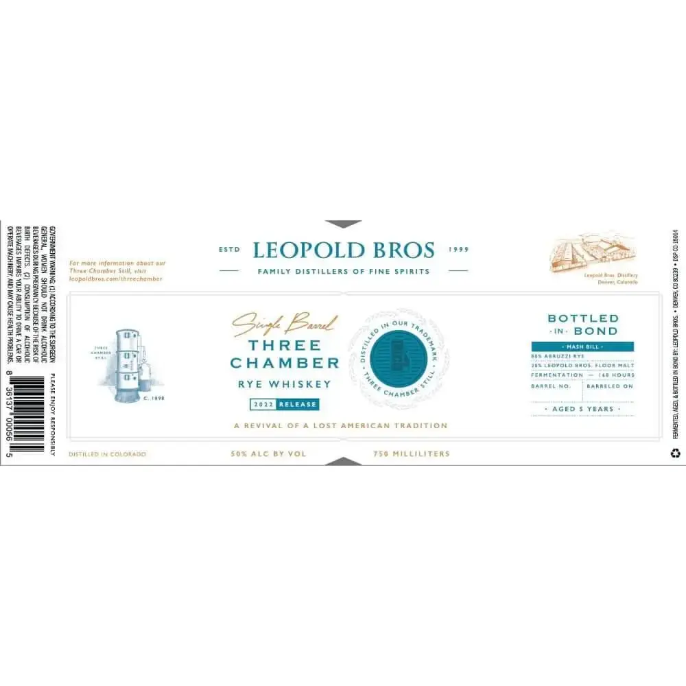 Leopold Bros Three Chamber Rye 2022 Release - Image 2