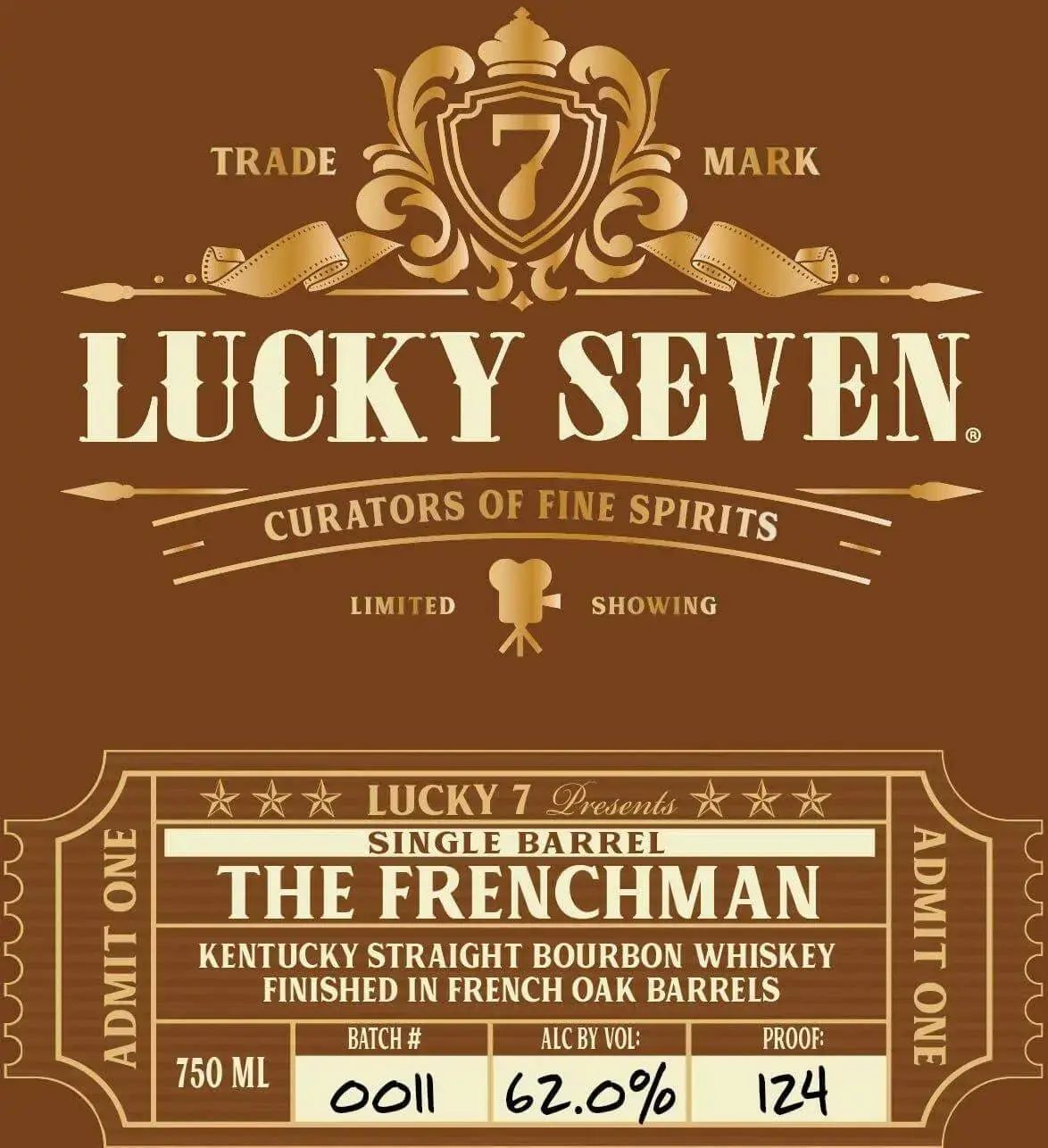 Lucky Seven The Frenchman Single Barrel Kentucky Straight Bourbon Whiskey