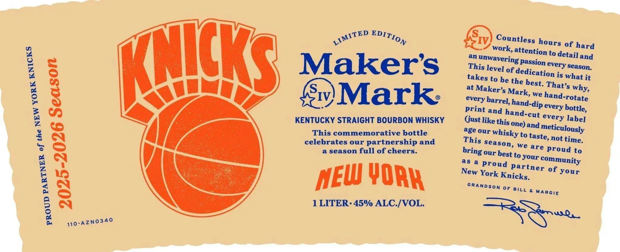 Maker’s Mark New York Knicks 2025-2026 Season Limited Edition Bourbon