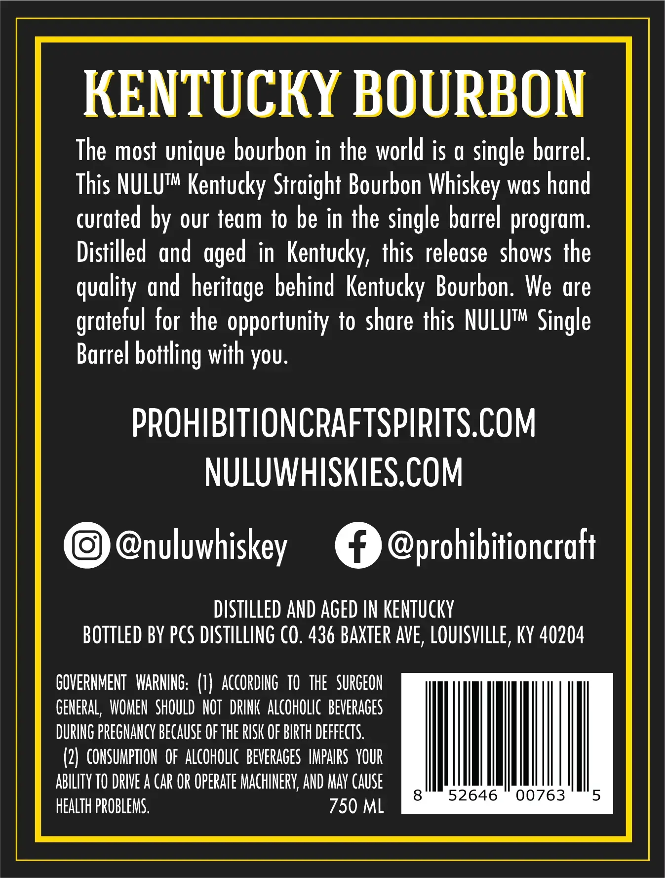 NULU Single Barrel Kentucky Straight Bourbon Whiskey Barrel KY49 8 Year 120 Proof - Image 2