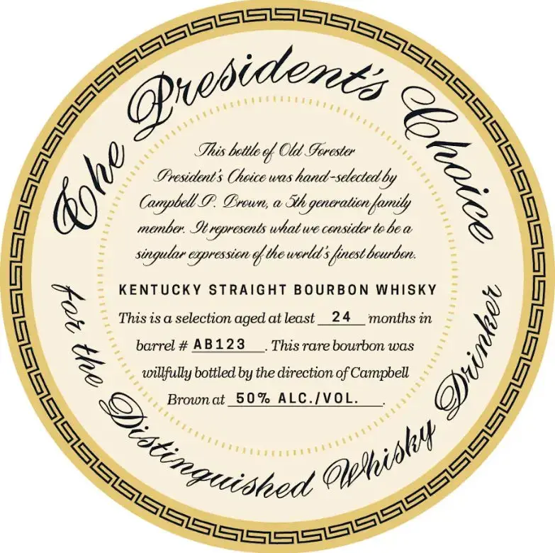 Old Forester President's Choice Kentucky Straight Bourbon Whiskey 2026 700mL - Image 2