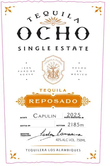 Tequila Ocho Reposado Single Estate Capulin - Image 2
