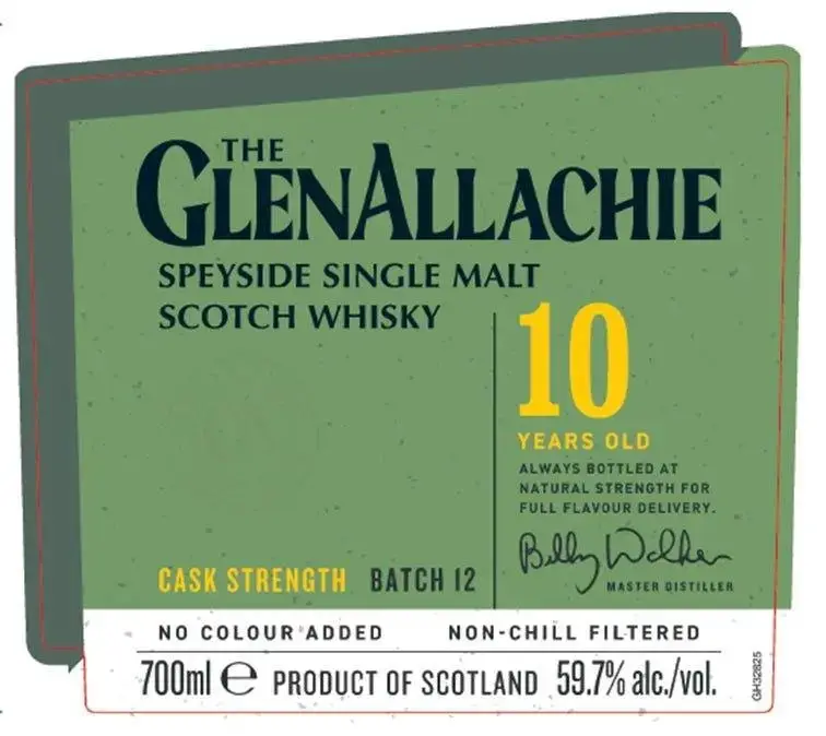 The GlenAllachie 10-Year-Old Cask Strength Speyside Single Malt Scotch Whisky - Batch 12