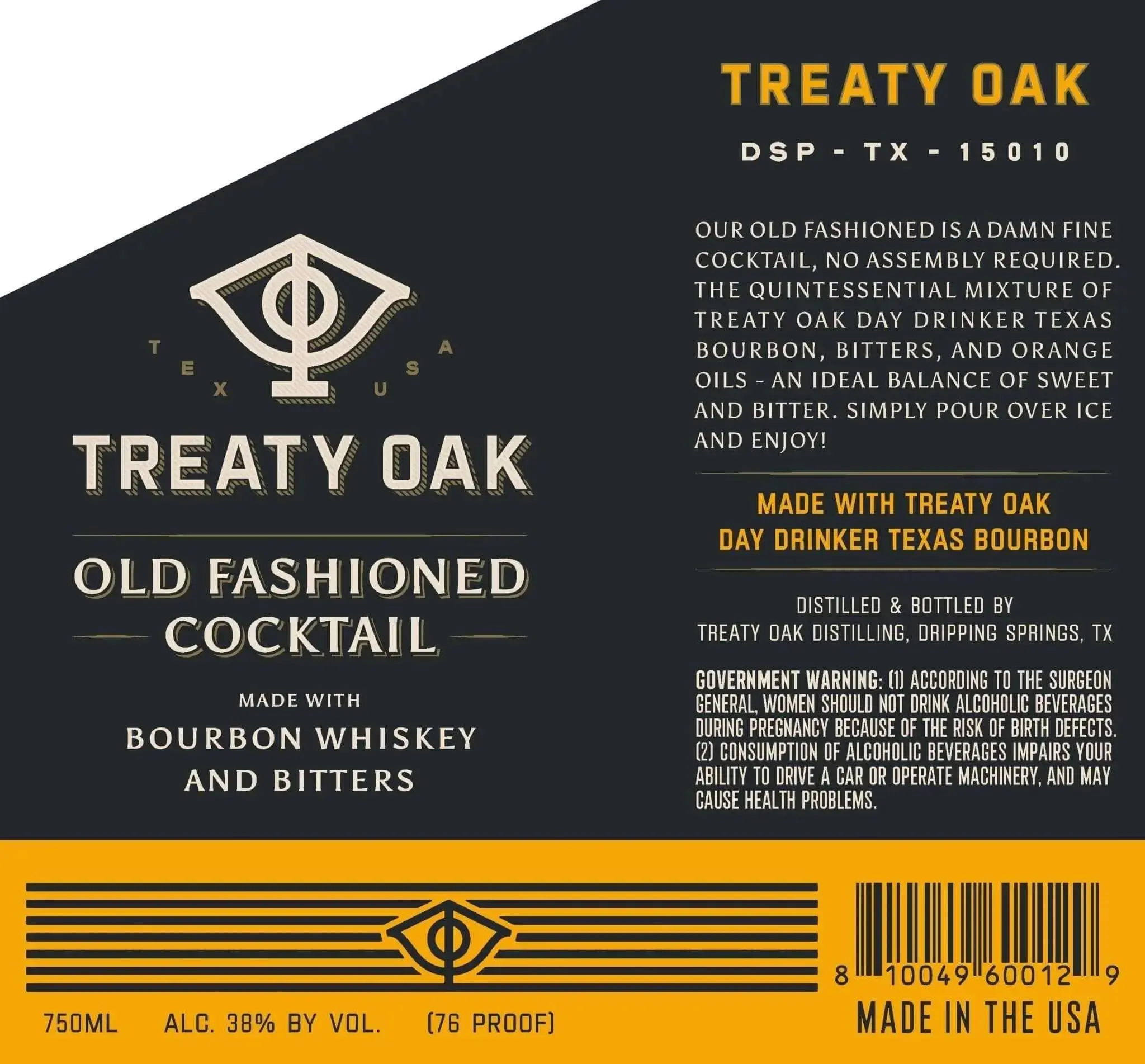 Treaty Oak Old Fashioned Cocktail