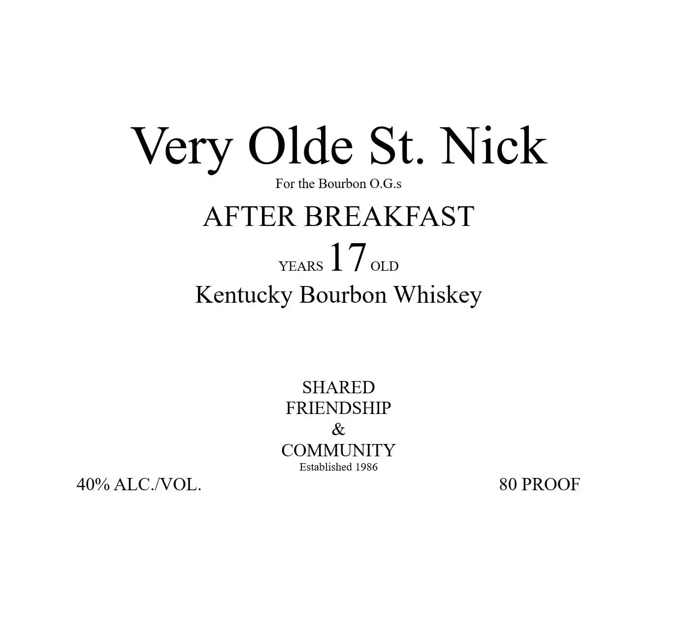 Very Olde St. Nick Royal Alchemy 17 Year Antique Barrel Kentucky Bourbon Whiskey
